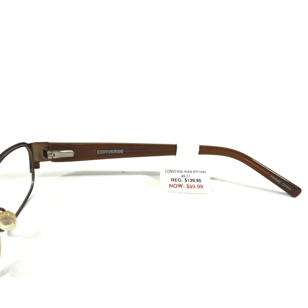 Converse Kids Eyeglasses Frames K006 BROWN Rectangular Half Rim 49-17-135